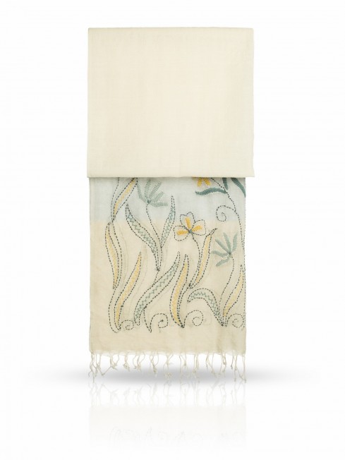 Палантин Женский ZW.EMB/WHITE.BEIGE